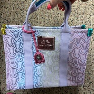 Kurt Geiger Blue and Pink Tote Bag with Structured Design